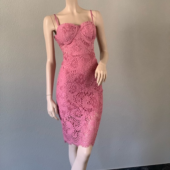 bebe Dresses & Skirts - $64‼️Bebe pink lace party dress size 10